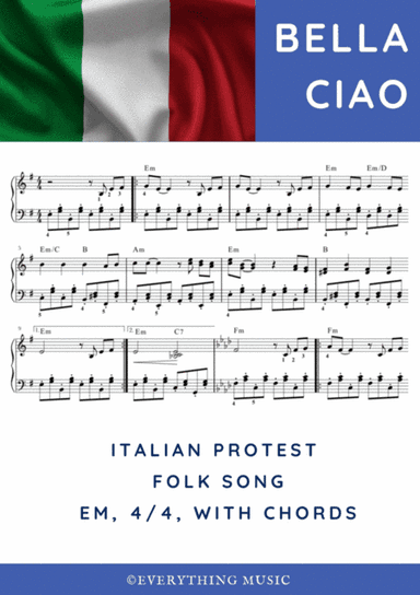 Bella Ciao. Easy original piano arrangement (arr. R.Sloboder)
