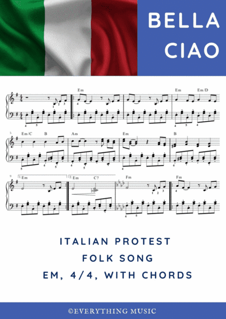 Bella Ciao. Easy original piano arrangement (arr. R.Sloboder)