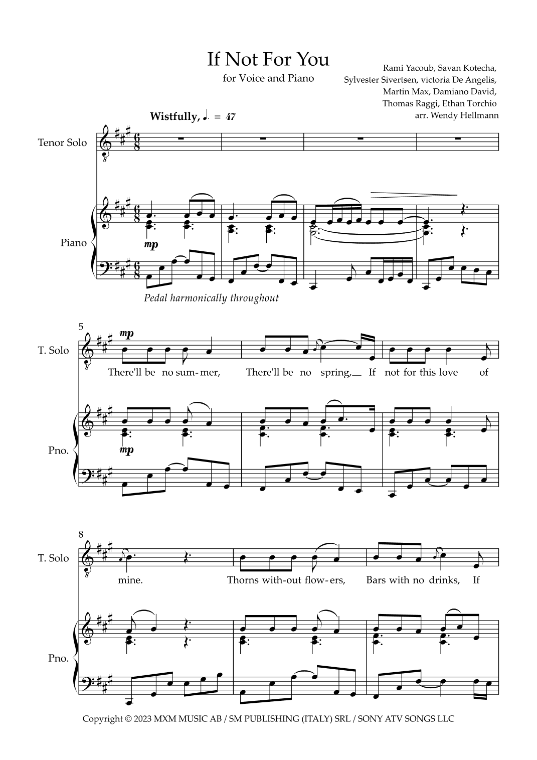 If Not For You (arr. Wendy Hellmann)