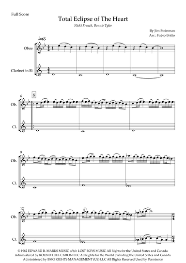 Total Eclipse Of The Heart (arr. Fabio Britto)