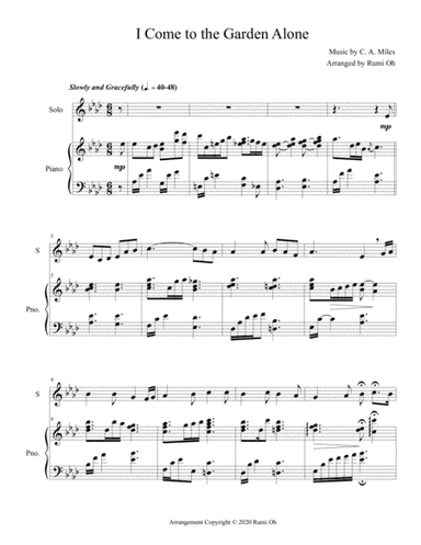 I Come to the Garden Alone (Hymn Piano Arrangement for Voice or Solo Instrument) (arr. Rumi Oh)