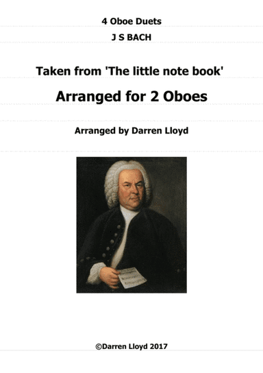 Oboe duets - 4 duets from Bach's 'Little notebook'. (arr. Darren Lloyd)
