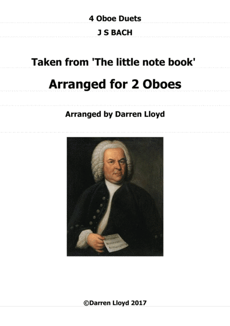 Oboe duets - 4 duets from Bach's 'Little notebook'. (arr. Darren Lloyd)