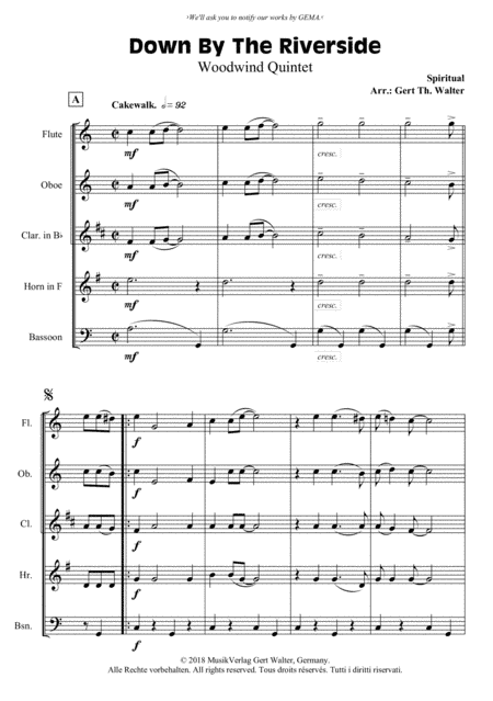 Down By The Riverside (arr. Gert Th. Walter)