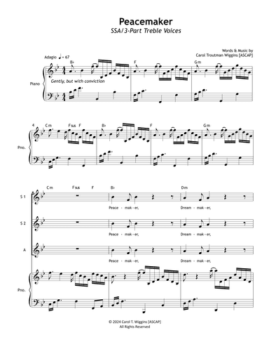 Peacemaker (SSA/3-Part Treble Voices)