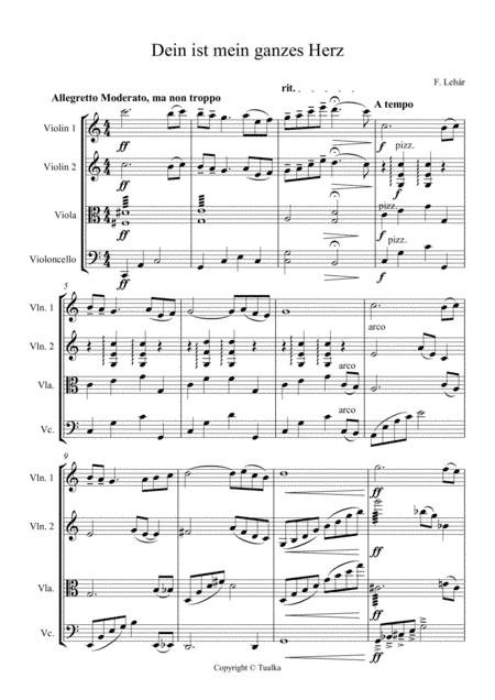 F. Lehár - Dein ist mein ganzes Herz (arr. Tualka)