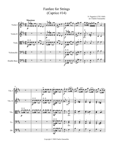 Fanfare for Strings (Caprice #14) (arr. Charles Gunsaullus)