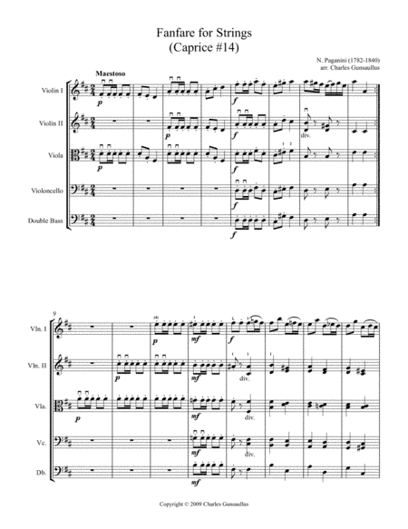 Fanfare for Strings (Caprice #14) (arr. Charles Gunsaullus)