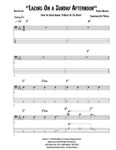 Lazing On A Sunday Afternoon (arr. Accubass)