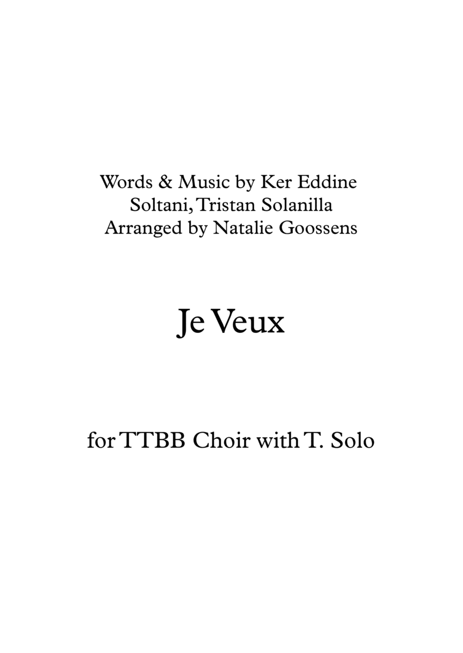 Je Veux (arr. Natalie Goossens)