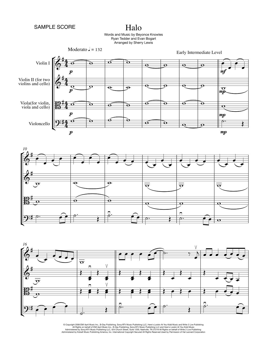 Halo (arr. Sherry Lewis)