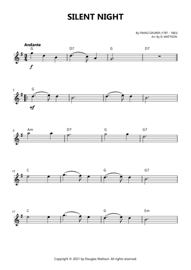 Silent Night (arr. Douglas Wattson)