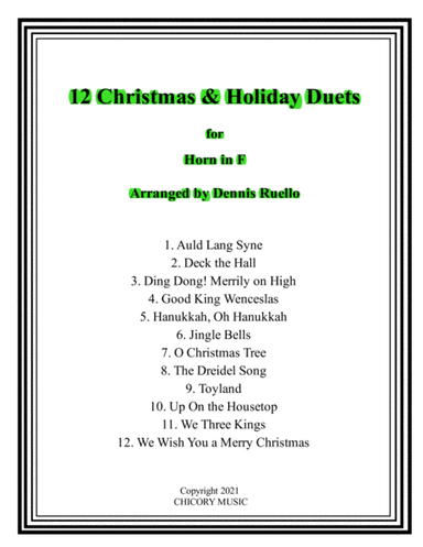 12 Christmas & Holiday Duets for Horn in F (arr. Dennis Ruello)