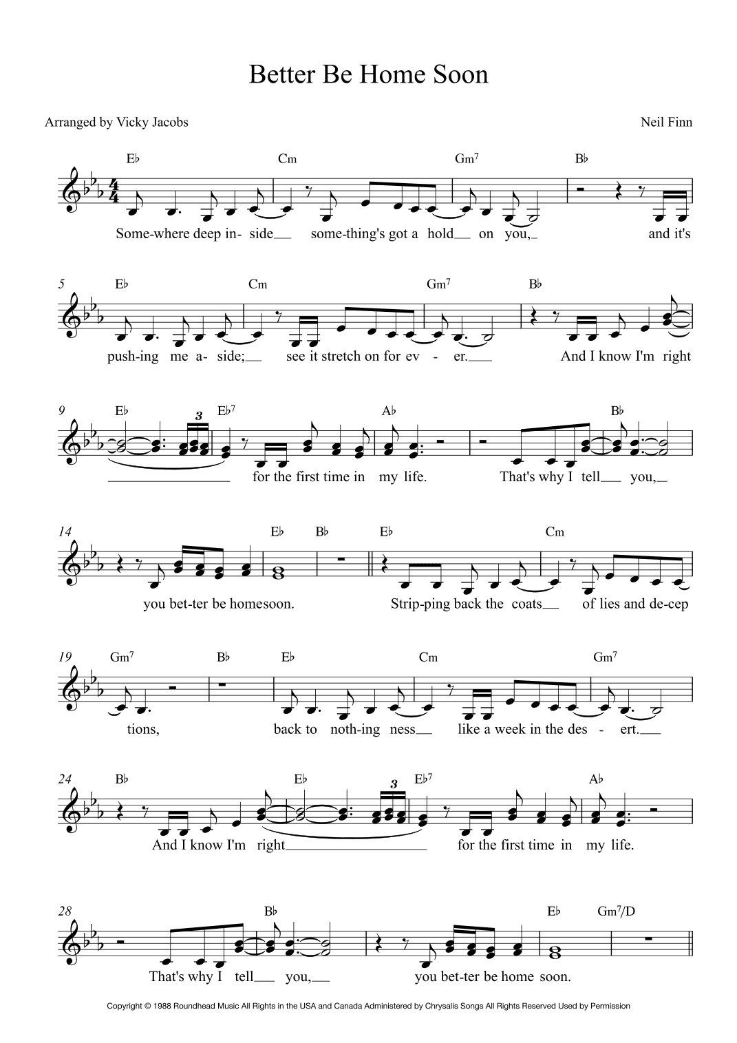 Better Be Home Soon (arr. Vicky Jacobs)