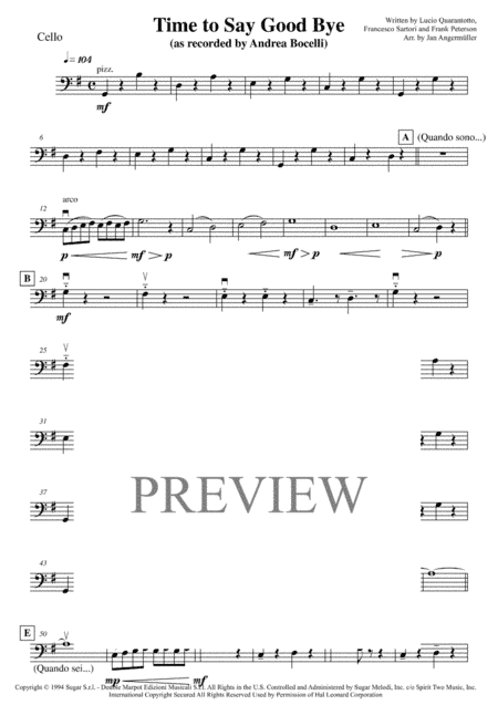 Time To Say Goodbye (arr. Jan Angermüller)