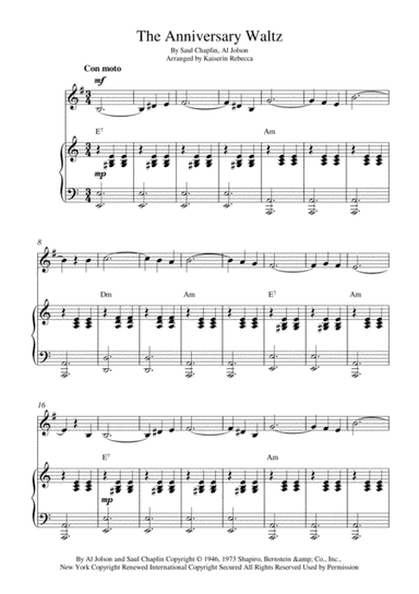 The Anniversary Waltz (arr. Kaiserin Rebecca)