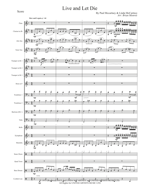 Live And Let Die (arr. Brian Monroe)