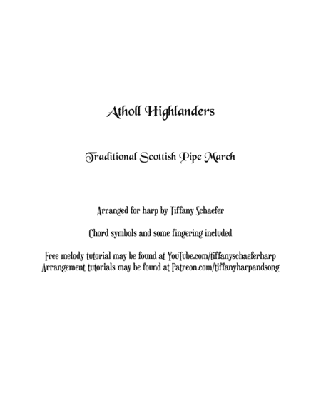 Atholl Highlanders: Late Intermediate Harp (arr. Tiffany Schaefer)