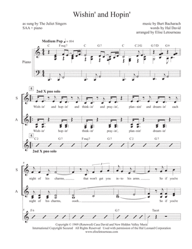 Wishin' And Hopin' (arr. Elise Letourneau)