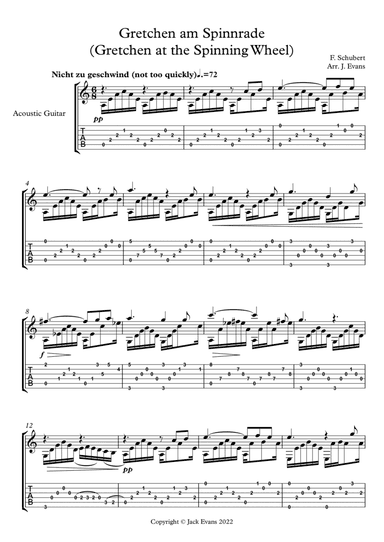 Gretchen am Spinnrade (Gretchen at the Spinning Wheel) - solo guitar (arr. Jack Evans)