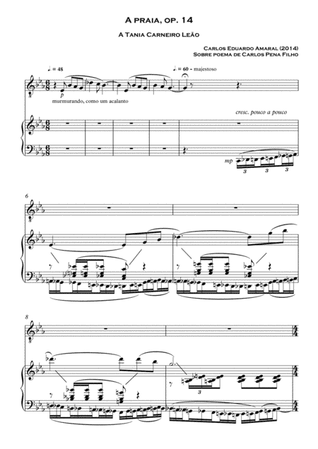 A praia, op. 14 - for tenor and piano