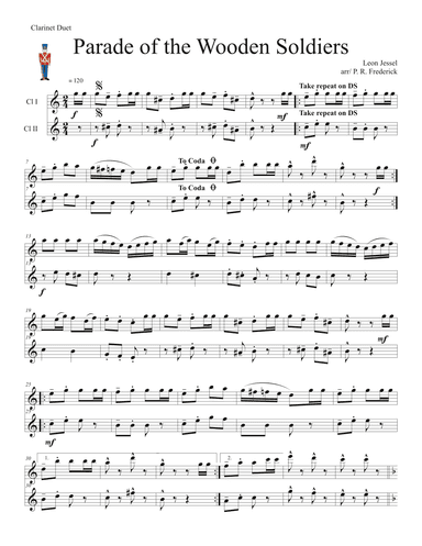 Parade Of the Wooden Soldiers (Clarinet Duet) (arr. P. R. Frederick)