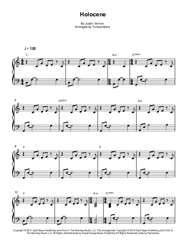 Holocene (arr. Tunescribers)