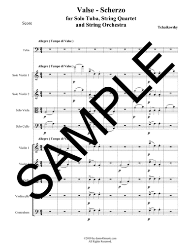 Valse-Scherzo for Trumpet Soloist, String Quartet, and String Orchestra (arr. Dorm 40 Music)