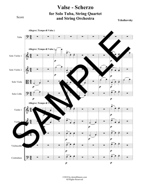 Valse-Scherzo for Trumpet Soloist, String Quartet, and String Orchestra (arr. Dorm 40 Music)