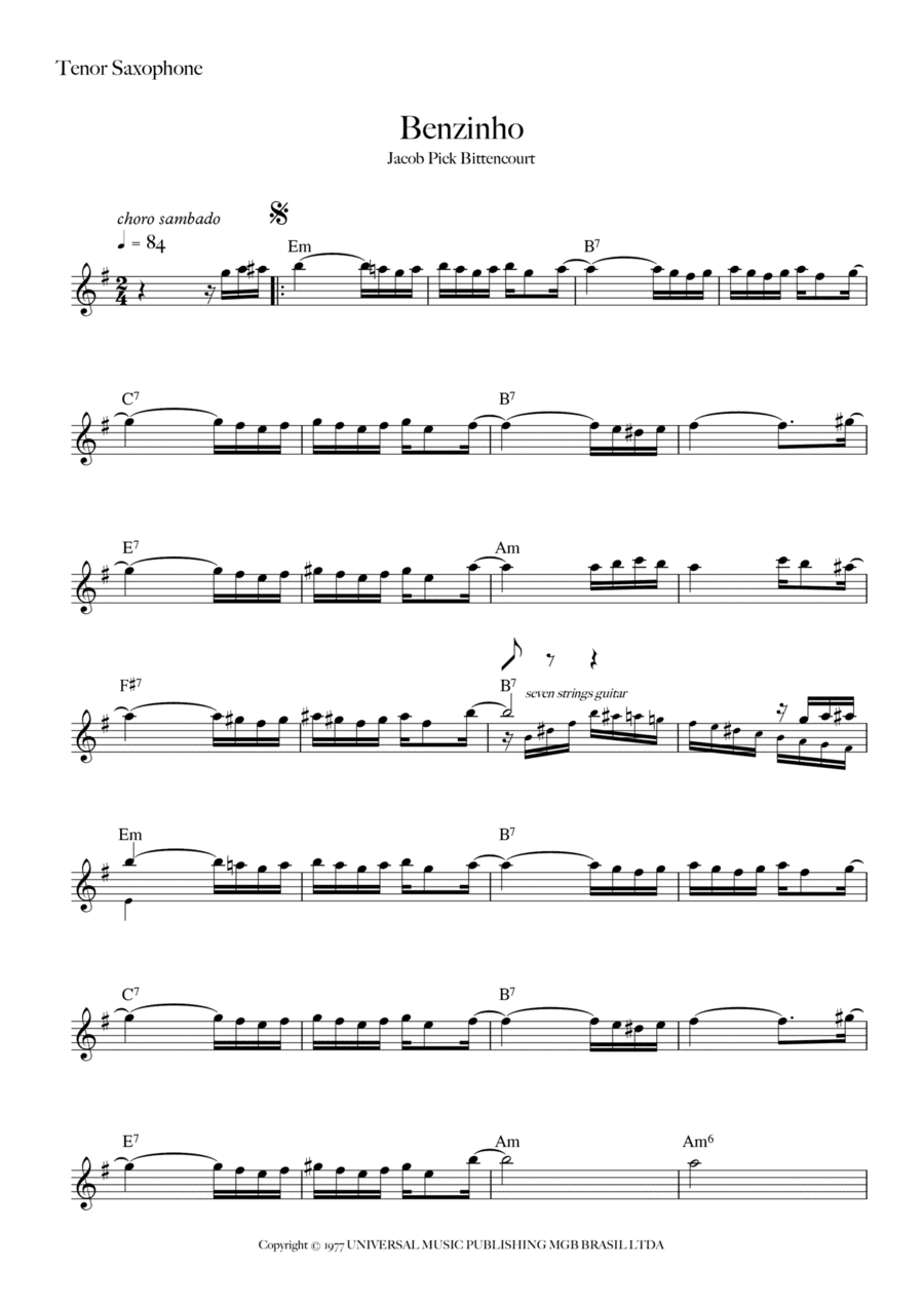 Benzinho (arr. Fabio Carrilho)