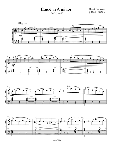 Lemoine Etude in A minor Op.37 No.10 (arr. Ben Choupak)