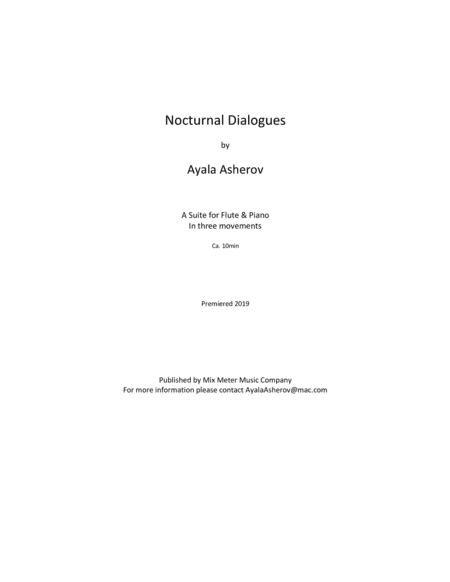 Nocturnal Dialogues for Flute and Piano
