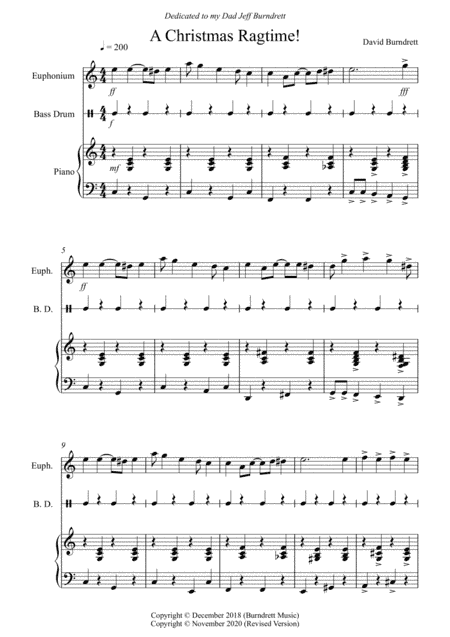 A Christmas Ragtime for Euphonium and Piano