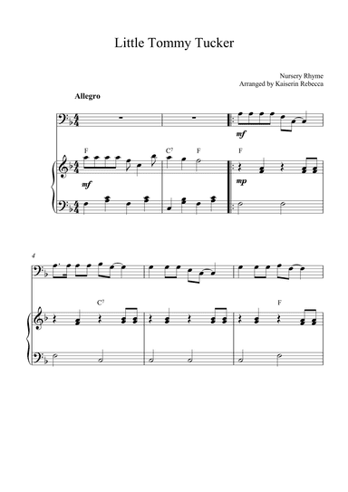 Little Tommy Tucker (arr. Kaiserin Rebecca)