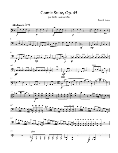 Comic Suite for Solo Cello, Op. 45