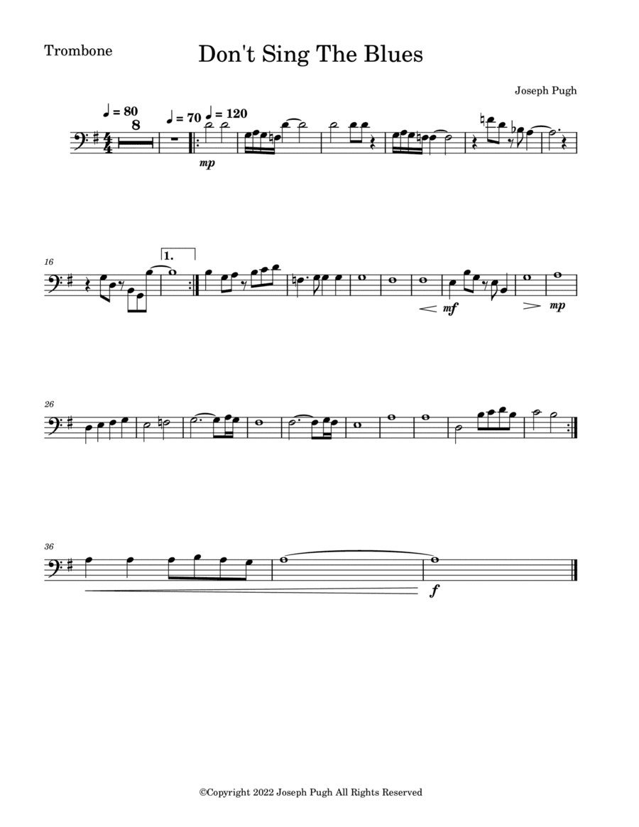 Don't Sing The Blues (Tenor Sax Solo)