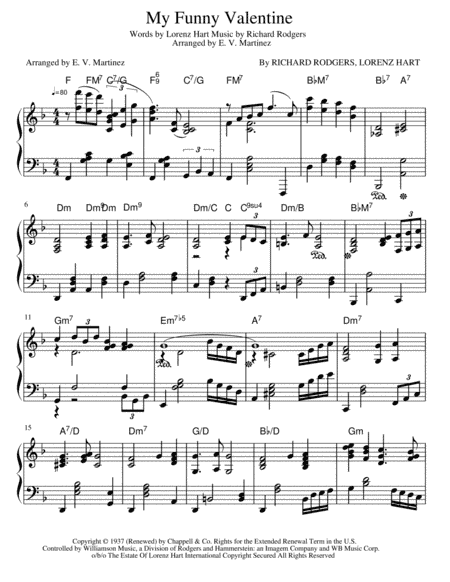 My Funny Valentine (arr. E. V. Martinez)