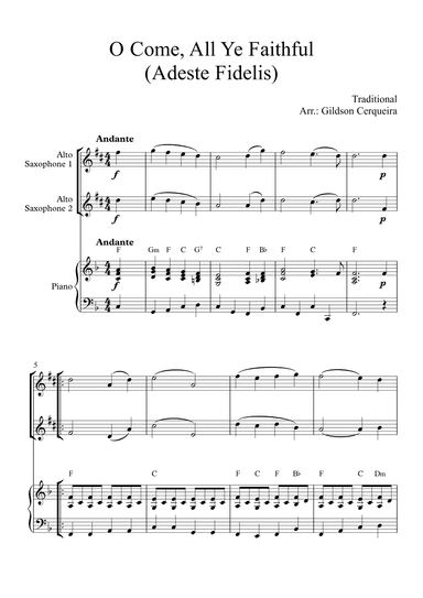 O Come, All Ye Faithful (Adeste Fidelis) (arr. Gildson Cerqueira)