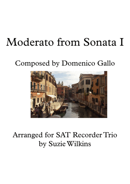 Moderato from Sonata I for SAT Recorder Trio (arr. Suzie Wilkins)