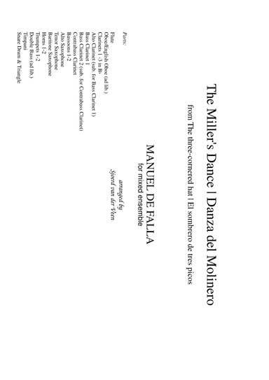 Dance of the Miller (Danza del Molinero) from from The Three-Cornered Hat (arr. Sjoerd van der Veen)