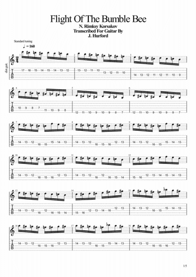 Flight of the Bumble Bee (electric Guitar) (arr. John Hurford)