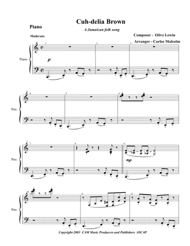 Cuhdelia Brown (arr. CAM Music publishers LLC)