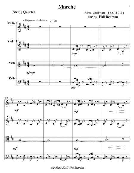 Marche-Guilmant-string quartet (arr. Phil Beaman)