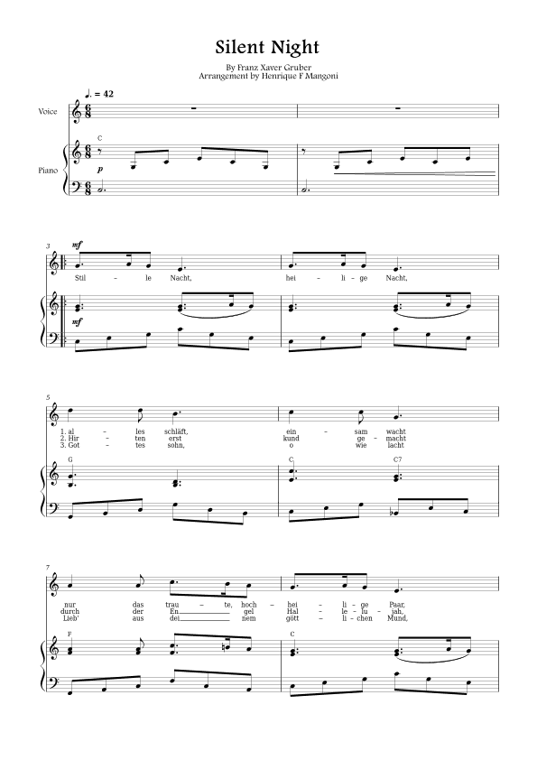 Stille Nacht (german lyrics) (arr. Henrique F Mangoni)