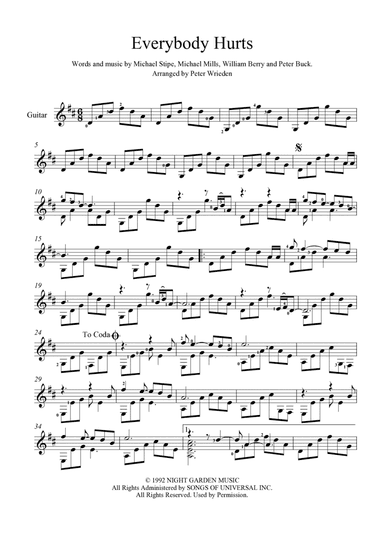 Everybody Hurts (arr. Peter Wrieden)