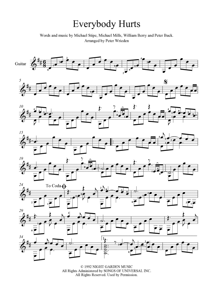 Everybody Hurts (arr. Peter Wrieden)