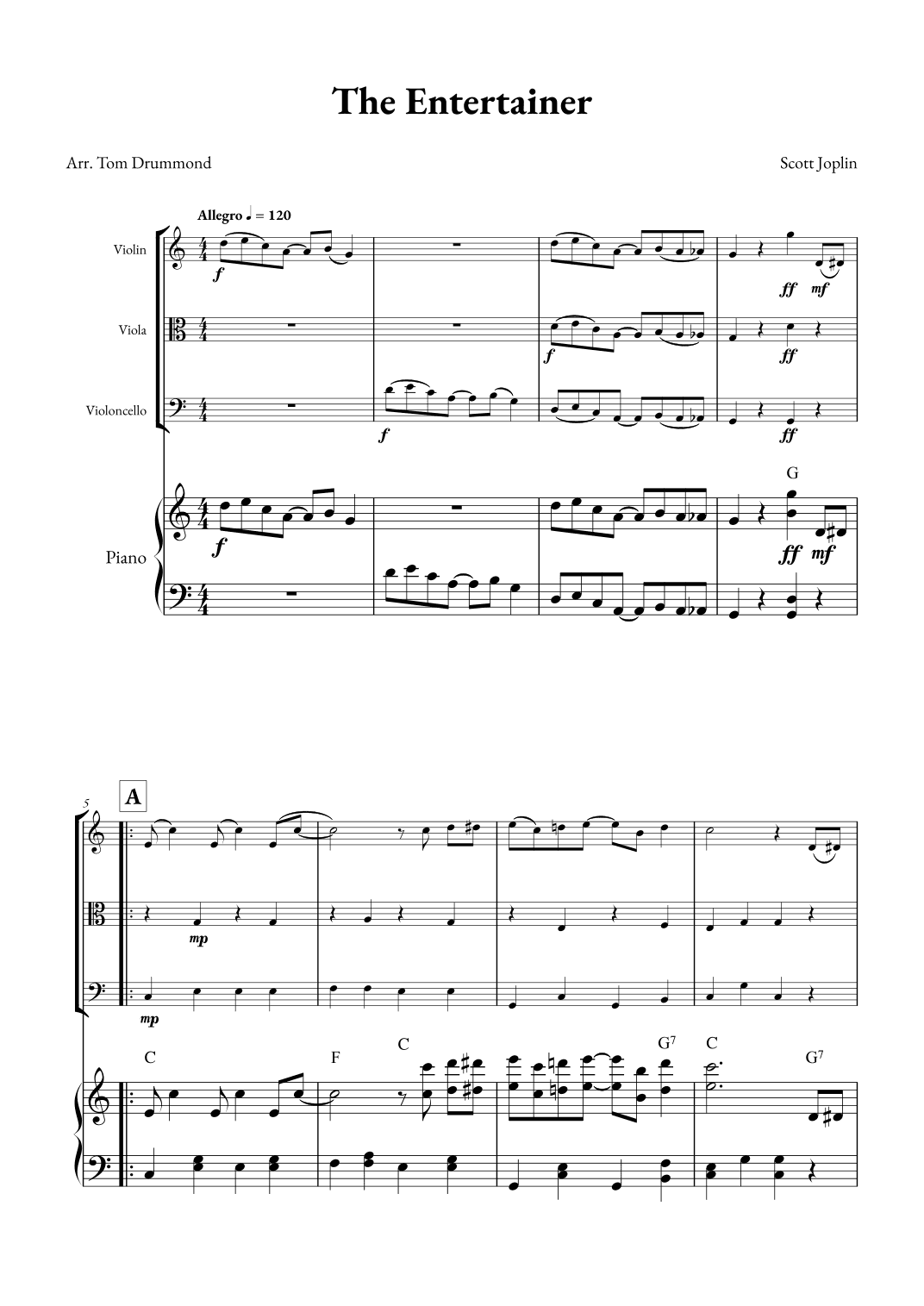 The Entertainer (arr. Tom Drummond)