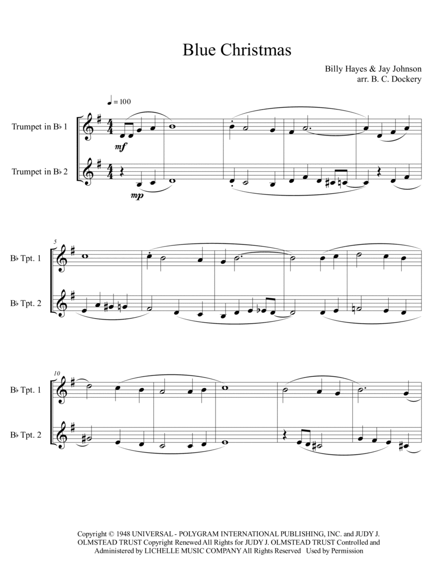 Blue Christmas (arr. B. C. Dockery)