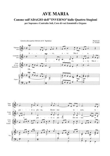 AVE MARIA - Tagliabue - CANON on the ADAGIO:"WINTER" from Four Seasons Vivaldi's