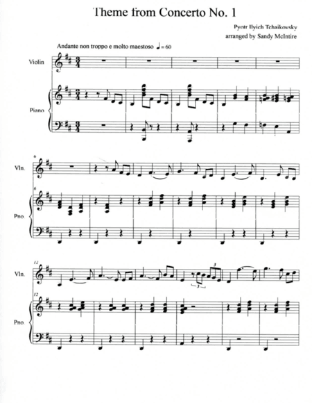 Theme from Concerto No. 1 by Tchaikovsky (arr. Sandy McIntire)